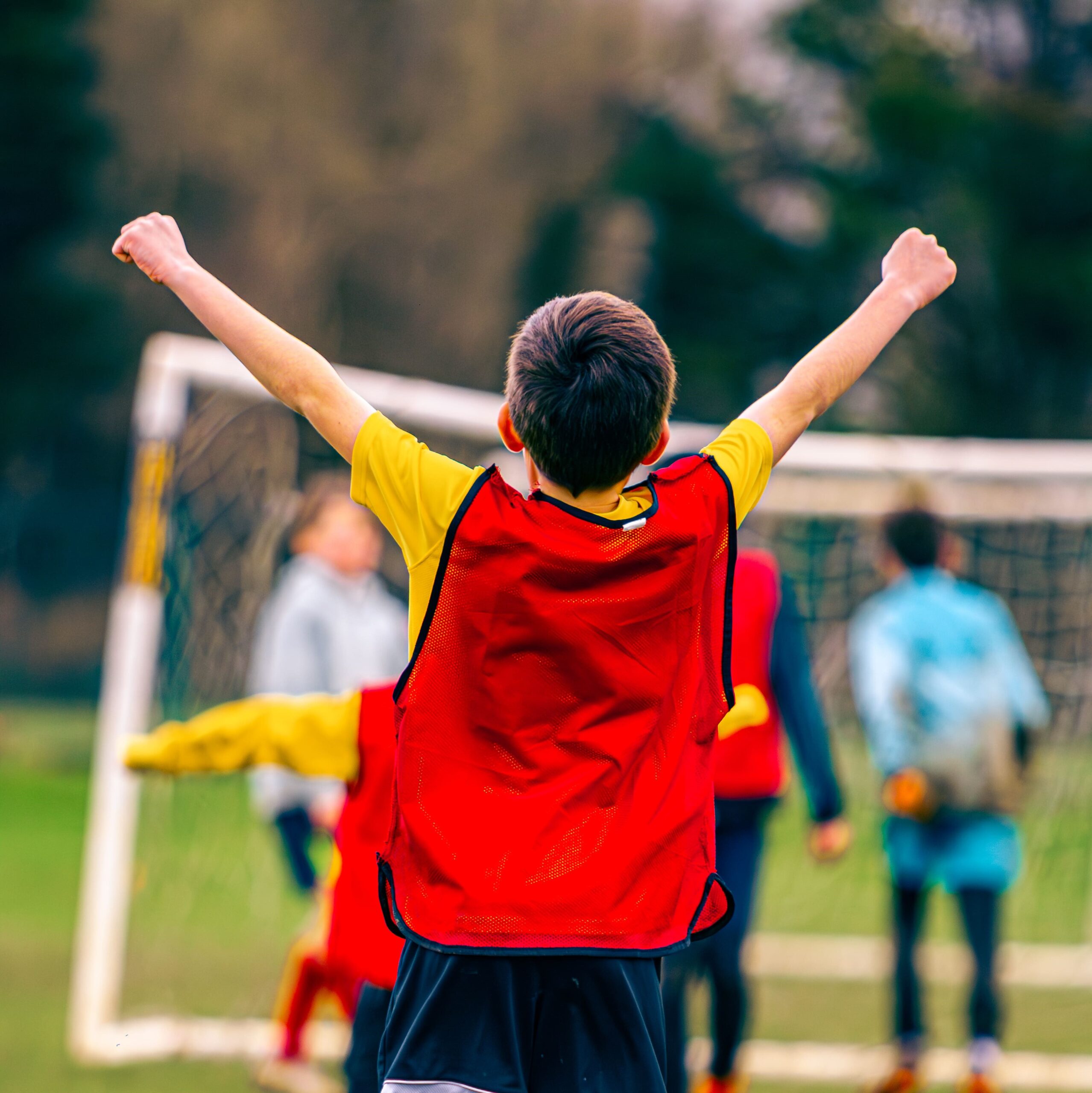 Boy celebrating